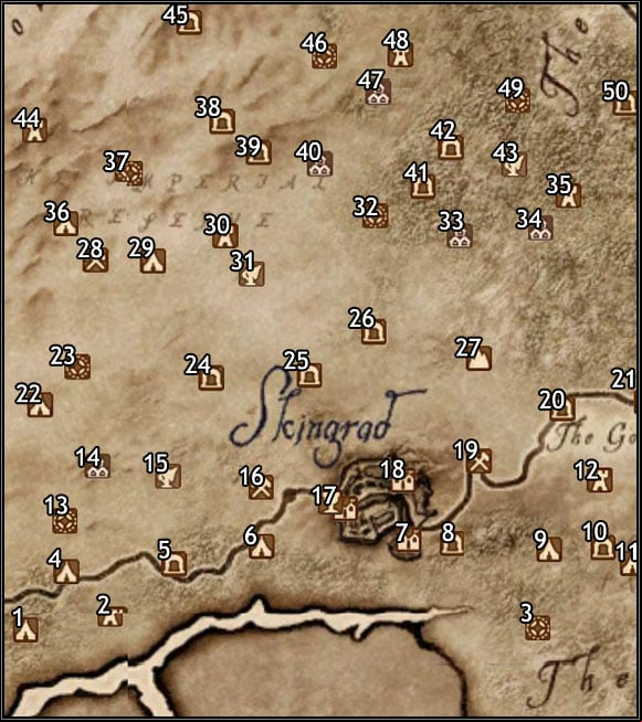 1 - Gnolls Meeting Camp - Oblivion: Skingrad map - Province of Cyrodiil - The Elder Scrolls IV: Oblivion Game Guide & Walkthrough