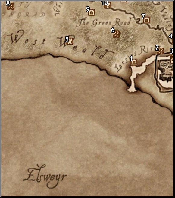 1 - Bloodmayne Cave - Oblivion: The West Weald map - Province of Cyrodiil - The Elder Scrolls IV: Oblivion Game Guide & Walkthrough