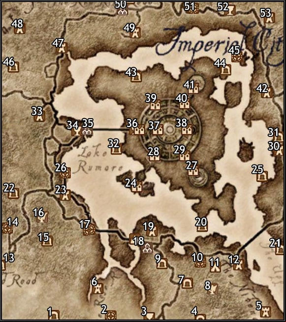 1 - Nisin Cave - Oblivion: Imperial City Map - Province of Cyrodiil - The Elder Scrolls IV: Oblivion Game Guide & Walkthrough