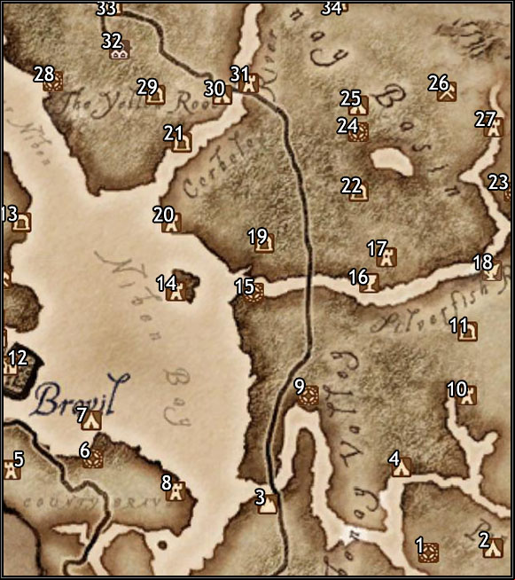 1 - Welke - Oblivion: Bravil map - Province of Cyrodiil - The Elder Scrolls IV: Oblivion Game Guide & Walkthrough