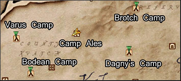 There will be 4 new markers on your map, indicating the parts whereabouts: Varus Camp, Bodean Camp, Dagnys Camp, and Brotch Camp - Oblivion: Repairing the Orrery - Add-ons - The Elder Scrolls IV: Oblivion Game Guide & Walkthrough
