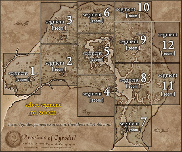 1 - Cyrodiil Navigation map | Province of Cyrodiil - Province of Cyrodiil - The Elder Scrolls IV: Oblivion Game Guide & Walkthrough
