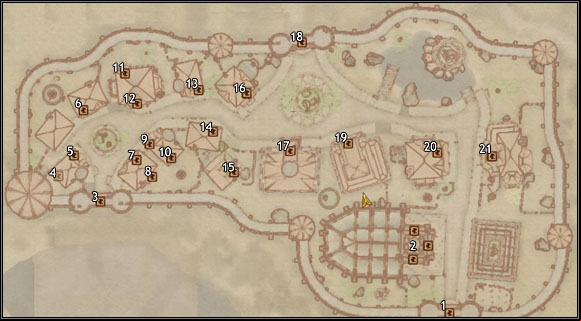 1 - The Gold Coast - Oblivion: Anvil map - City maps - The Elder Scrolls IV: Oblivion Game Guide & Walkthrough