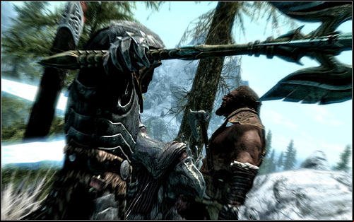 Depending on your preferences, you can attack bandit without warning (screen above) or after a short conversation with him - Escaped Criminal - The Companions quests - The Elder Scrolls V: Skyrim Game Guide