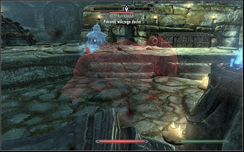 Start attacking now Kodlaks wolf spirit (screen above), which paradoxically is no bigger challenge than standard ghosts, you were fighting before - Glory of the Dead - p. 3 - The Companions quests - The Elder Scrolls V: Skyrim Game Guide