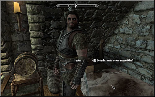Find Farkas and start conversation with him (screen above) - Proving Honor - p. 1 - The Companions quests - The Elder Scrolls V: Skyrim Game Guide