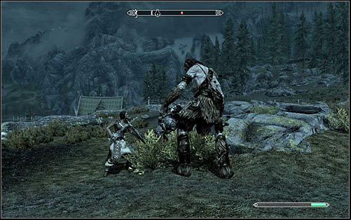 After getting to the farm you should see a group of people fighting with a giant (screen above) - Take up Arms - The Companions quests - The Elder Scrolls V: Skyrim Game Guide