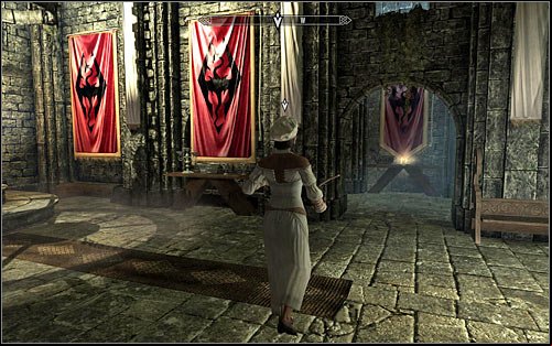 According to the name of this objective, wait until Gianna pours the soup to a stew pot, move away and then follow her (screen above) - To Kill an Empire - The Dark Brotherhood quests - The Elder Scrolls V: Skyrim Game Guide