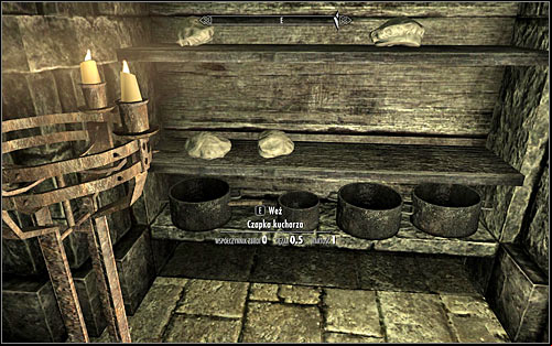 Turn left and pick up a chefs hat from one of the shelves (screen above) - To Kill an Empire - The Dark Brotherhood quests - The Elder Scrolls V: Skyrim Game Guide
