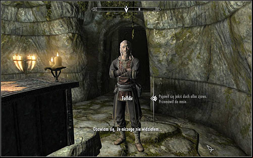Tolfdir should approach you and start the conversation himself, though his first question will be quite general as he hasnt witnessed any vision himself - Under Saarthal - p. 1 - College of Winterhold quests - The Elder Scrolls V: Skyrim Game Guide