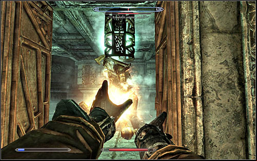 Id recommend attacking the Centurion from the previous room (screen above), as he wont be able to fit through the door and get near you - Revealing the Unseen - p. 2 - College of Winterhold quests - The Elder Scrolls V: Skyrim Game Guide