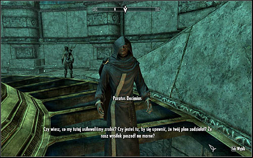 Go down and approach Paratus (screen above), who will be mad that he didnt get a satisfying result and will blame you for it, stating that the disturbance has its origin at the College - Revealing the Unseen - p. 3 - College of Winterhold quests - The Elder Scrolls V: Skyrim Game Guide
