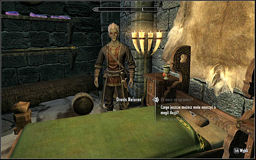 In order to activate this quest, you will have to find the mage Drevis Neloren and ask him if he can teach you anything more about Illusion (screen above) - Illusion Ritual Spell - College of Winterhold quests - The Elder Scrolls V: Skyrim Game Guide