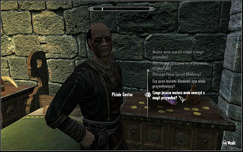 In order to activate this quest, you will need to find the mage Phinis Gestor and ask him if he can teach you anything more about Conjuration magic (screen above) - Conjuration Ritual Spell - College of Winterhold quests - The Elder Scrolls V: Skyrim Game Guide