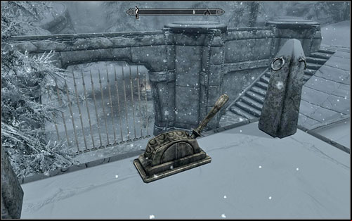 At some point you will reach a grated age to the further part of the fortress - you dont have to worry, as the gate can be easily avoided (road on the right) - Blindsighted - Thieves Guild quests - The Elder Scrolls V: Skyrim Game Guide