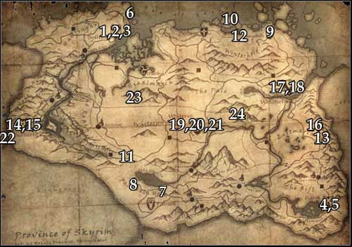 All gems have been marked on the map above - No Stone Unturned - Thieves Guild quests - The Elder Scrolls V: Skyrim Game Guide