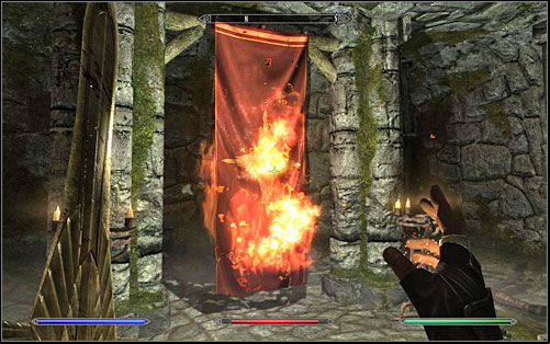 Heading deeper into the cave, you will at some point come across the thieves banner - setting it on fire will let you complete Destroy the Summerset Shadows Banner (it will increase your prize in the end) - City Influence: Windhelm - Summerset Shadows - Thieves Guild quests - The Elder Scrolls V: Skyrim Game Guide