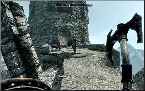 Approach the entrance to the partially destroyed tower (screen above) - Fighting the Dragon | Dragon Rising - Dragon Rising - The Elder Scrolls V: Skyrim Game Guide