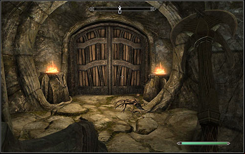 Head east, using any weapon or magic to create a age by destroying the spider-webs - Reaching the portal | The World-Eaters Eyrie - The World-Eaters Eyrie - The Elder Scrolls V: Skyrim Game Guide