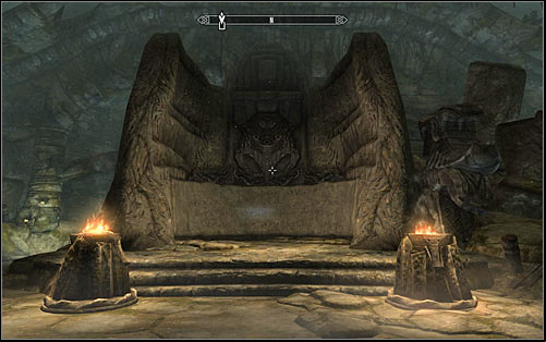 After reaching the next room, look around for a Word Wall (screen above) and approach it to learn the Word of Power - Storm, Storm Call - Reaching the portal | The World-Eaters Eyrie - The World-Eaters Eyrie - The Elder Scrolls V: Skyrim Game Guide