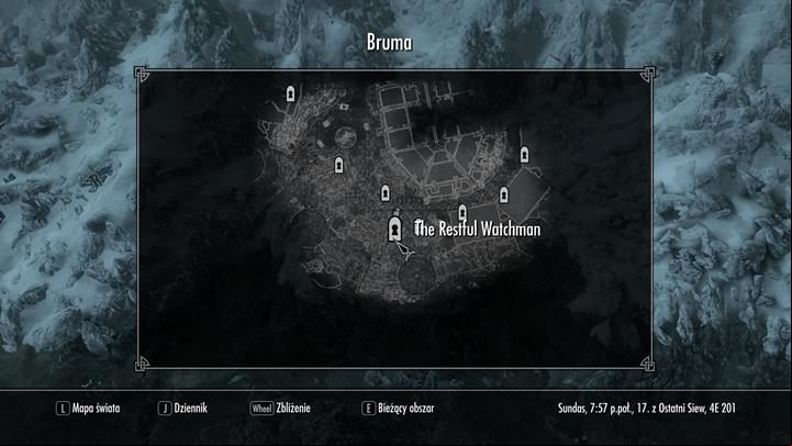After speaking with captain in Castle Bruma Great Hall you must head to The Restful Watchman tavern and speak with Bentior, the innkeeper - Absent Antiquity | Quests in the game - Quests in the game - The Elder Scrolls V: Skyrim Game Guide