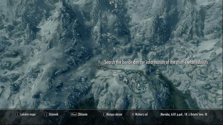 A new location will appear on your map - Bandits Den - Absent Antiquity | Quests in the game - Quests in the game - The Elder Scrolls V: Skyrim Game Guide