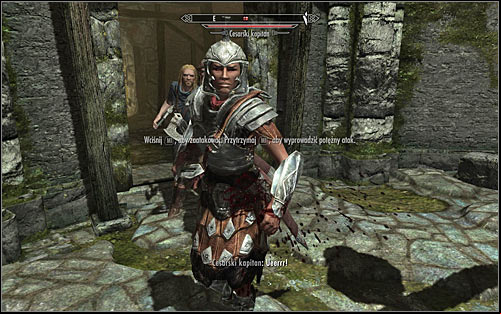 Prepare yourself, as the Imperial Soldiers will appear here soon and you will have to fight them - Getting through the Keep with Ralof | Unbound - Unbound - The Elder Scrolls V: Skyrim Game Guide