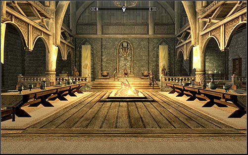After getting inside Whiterun, head towards the Jarls castle in the distance, to the Dragonsreach to be precise - Going to Whiterun | Before the Storm - Before the Storm - The Elder Scrolls V: Skyrim Game Guide
