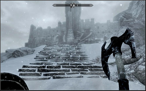 After dealing with the Frost Troll, examine its body and continue climbing up - Heading to the Greybeards | The Way of the Voice - The Way of the Voice - The Elder Scrolls V: Skyrim Game Guide