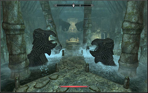 You can head north-east, using weapons or magic to destroy the spider-webs blocking the ages - Heading to the temple of Ustengrav | The Horn of Jurgen Windcaller - The Horn of Jurgen Windcaller - The Elder Scrolls V: Skyrim Game Guide