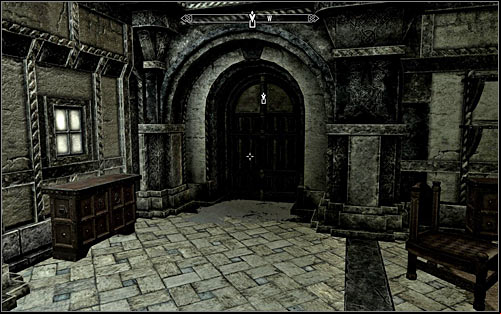The next objective of this quest is getting out of the main building and reaching the small courtyard - Collecting information on the return of dragons | Diplomatic Immunity - Diplomatic Immunity - The Elder Scrolls V: Skyrim Game Guide