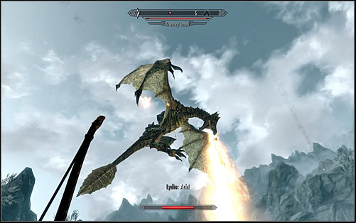 Before heading out, Id recommend maximally raising your fire resistance, as theres a high chance that you will come across a blood dragon on your way to Karthspire (screen above) - Heading to Alduins Wall | Alduins Wall - Alduins Wall - The Elder Scrolls V: Skyrim Game Guide