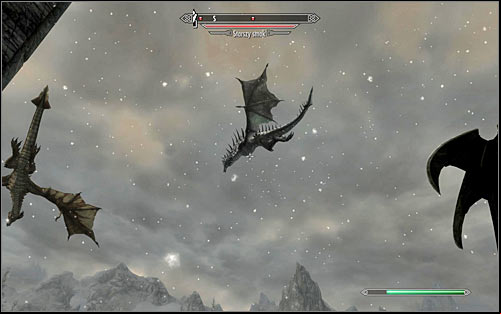 The battle can also have one major difficulty, as one of the scenarios implies that two large dragons (screen above), by default sitting on the side pillars, might the battle - Going through the portal | The World-Eaters Eyrie - The World-Eaters Eyrie - The Elder Scrolls V: Skyrim Game Guide