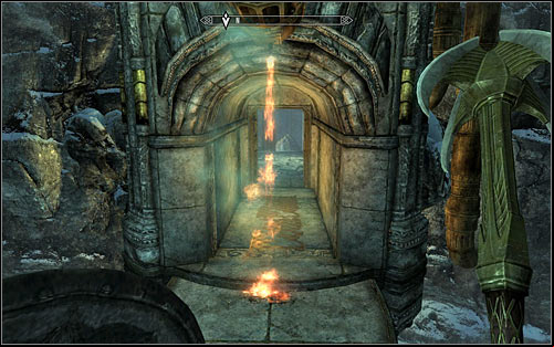 Get to the very bottom and be careful not to touch and line on your way, as it would activate a pretty nasty trap - Discerning the Transmundane - p. 1 - Daedric quests - The Elder Scrolls V: Skyrim Game Guide