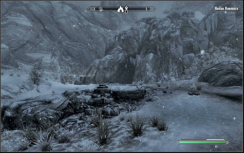 Eventually you should reach a mountain path leading west - A Daedras Best Friend - p. 1 - Daedric quests - The Elder Scrolls V: Skyrim Game Guide