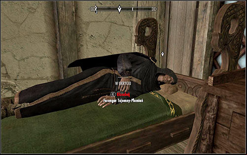 Carefully approach the bed on which Farengar is sleeping (screen above) - The Whispering Door - Daedric quests - The Elder Scrolls V: Skyrim Game Guide