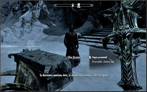 Wait Silus to tell you his plan and state that you need to follow Dagons will, by choosing the upper dialogue option (screen above) - Pieces of the Past - p. 3 - Daedric quests - The Elder Scrolls V: Skyrim Game Guide