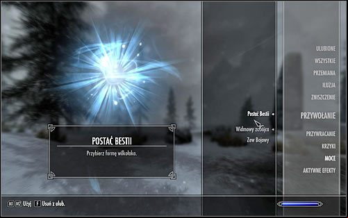 Drinking the blood during the blood ritual unlocks a new active power called the Beast Form and its good to choose it from the list right away - Lycanthropy | Hints - Hints - The Elder Scrolls V: Skyrim Game Guide