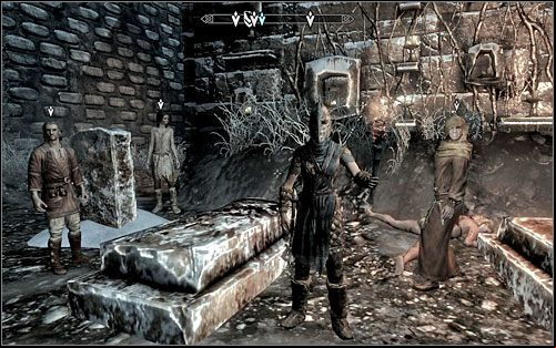 Unfortunately none of the three witnesses who you will find by the body (screen above) wont be too helpful - Blood on the Ice - p. 1 | Side quests - Side quests - The Elder Scrolls V: Skyrim Game Guide