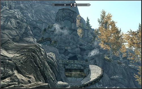 After reaching the bottom of the mountain, keep going up the slope and afterwards follow the dwarven path - Unfathomable Depths | Side quests - Side quests - The Elder Scrolls V: Skyrim Game Guide
