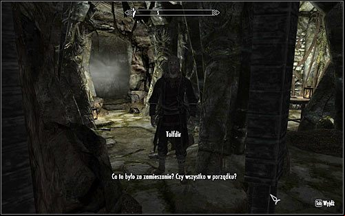 Approach the blocked age and listen out to what Tolfdir, who should approach you automatically, has to say (screen above) - Under Saarthal - p. 1 | Side quests - Side quests - The Elder Scrolls V: Skyrim Game Guide