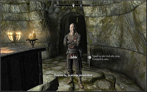 Tolfdir should approach you and start the conversation himself, though his first question will be quite general as he hasnt witnessed any vision himself - Under Saarthal - p. 2 | Side quests - Side quests - The Elder Scrolls V: Skyrim Game Guide