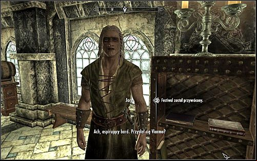 Speak to Viarmo and he will send you to Jorn, so that he starts preparation for the feast - Tending the Flames - p. 2 | The Bards College quests - The Bards College quests - The Elder Scrolls V: Skyrim Game Guide