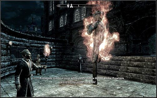 Head out of The Bards College and turn right, going north-east - Tending the Flames - p. 2 | The Bards College quests - The Bards College quests - The Elder Scrolls V: Skyrim Game Guide