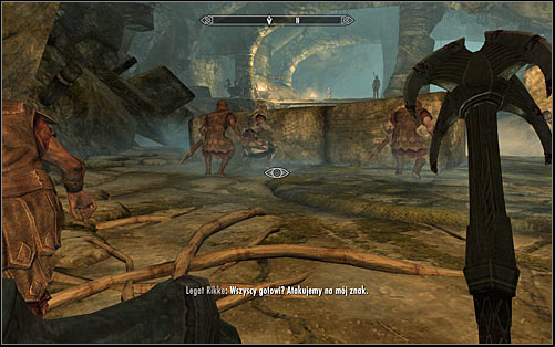 Inside, crouch and the other Legionnaires (the above screen) until Legate Rikke gives the command to attack the Stormcloak soldiers - The Jagged Crown - p.1 | Imperial Legion Quests - Imperial Legion Quests - The Elder Scrolls V: Skyrim Game Guide