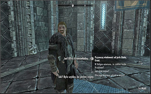 Inside, find Uflric Stormcloak and initiate dialogue to deliver the axe from Balgruuf to him (the above screen) - Message to Whiterun | Imperial Legion Quests - Imperial Legion Quests - The Elder Scrolls V: Skyrim Game Guide