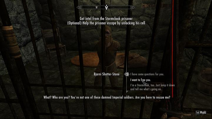 The second variant is to help the Stormcloack agent - A Stormcloack in Chains | Quests in the game - Quests in the game - The Elder Scrolls V: Skyrim Game Guide