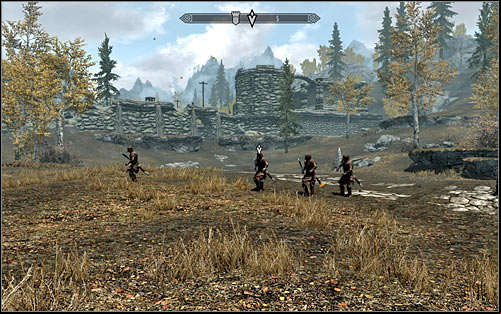 This time, you dont have to look around for the other participants of the battle, because they are waiting out in the open for you to them (the above screen) - The Battle for Fort Greenwall | Imperial Legion Quests - Imperial Legion Quests - The Elder Scrolls V: Skyrim Game Guide