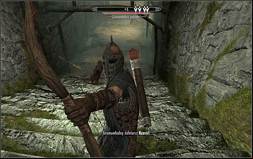 After a while turn south and prepare to take out the first guard, who should be patrolling the area of the stairs (the above screen) - Rescue from Fort Kastav | Imperial Legion Quests - Imperial Legion Quests - The Elder Scrolls V: Skyrim Game Guide