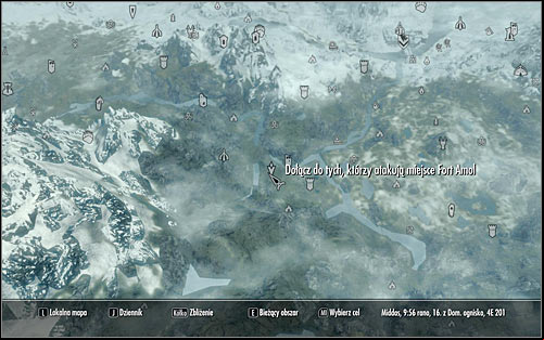 Start by opening the map - The Battle for Fort Amol | Imperial Legion Quests - Imperial Legion Quests - The Elder Scrolls V: Skyrim Game Guide